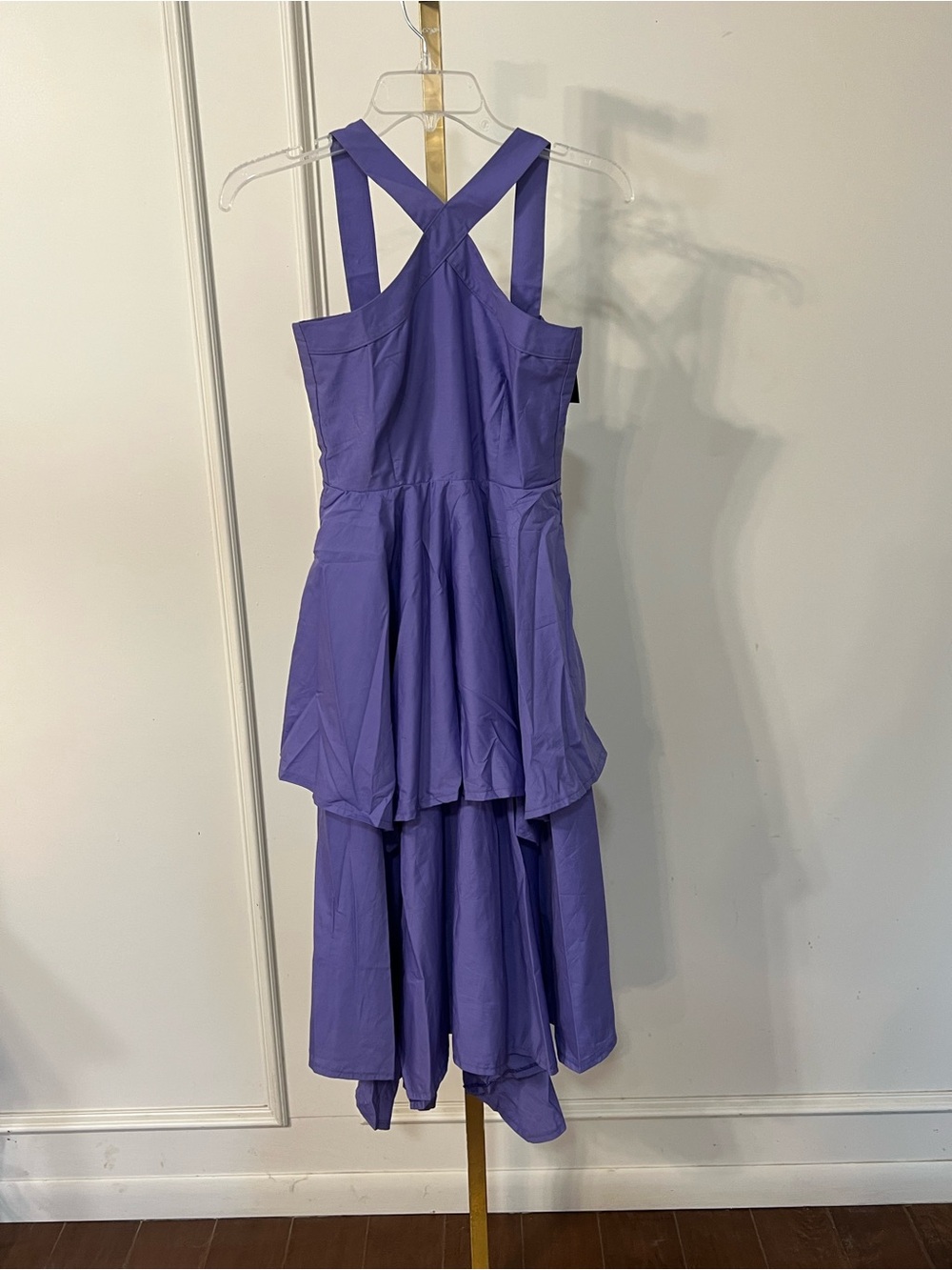 Women's Lavender Cross-Back Tiered Dress